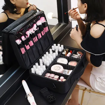 2022 Professzionális Kozmetikai Táska Hordozható Smink Toolbox Nagy Kapacitású Utazási Női Smink Táska maleta de maquiagem