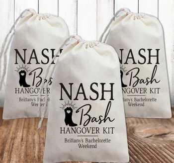 20db Nash Bash Másnaposság Kit Táskák - Nashville a Lányok Utazás Ajándék Táskák - menjünk Nashty Szívességet Táskák - Nash Lánybúcsú Szívességet