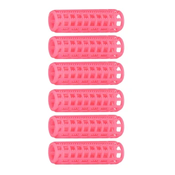 48 Db Rózsaszín Műanyag DIY Hajformázó Roller Hajcsavarók Klipek