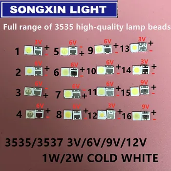 50-100-as A LG UNI LUMEN SAMSUNG LED márka új, eredeti 1W 3V 2W 6V 9V, 12V 3535 hideg fehér LCD háttérvilágítás TV alkalmazás