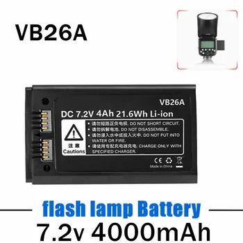7.2 v Fényképészeti Lámpa VB26 VB26A Li-ion Akkumulátor, 4000mAh Akkumulátor Csere a Godox V1S V1C V1N V1F V1O V1P Kerek Fej Flash