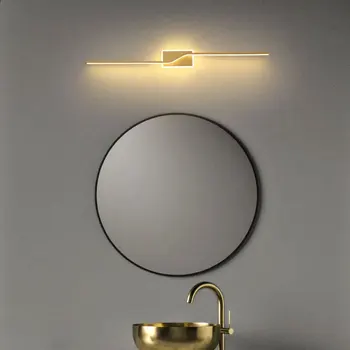A Modern Skandináv Minimalista LED Szalag Fali Lámpa Lámpák Világítás Arany Hosszú Alakja Hálószoba Éjjeli Nappali, Fürdőszoba Tükör