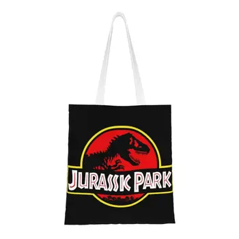 Aranyos Dinoszaurusz Jurassic Park Bevásárló Tote Bags Újrahasznosítás Horror Film, Vászon Bevásárló Vásárló Válltáska
