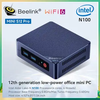 Beelink MINI S12 Pro 12 Gen Nyerni 11 Mini PC Intel Éger-Tó N100 16GB DDR4 500GB SSD Wifi6 BT 1000M Asztali Számítógép