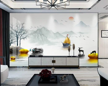beibehang Szabott modern papier peint új Kínai arany tájkép virág táj márvány háttérképet