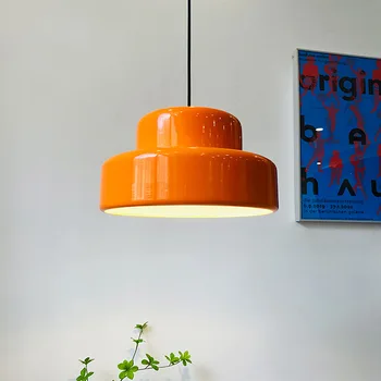 Bumling medál lámpa E27 Retro narancssárga lámpák LED Étterem Hanglamp Tervező Asztal Lámpa, Bár, kávézó, konyha deco l