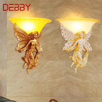 DEBBY Modern Angyal Fali Lámpa LED Kreatív Dolgozzon ki Gyanta Gyertyatartó Lámpák, Otthon, Nappali, Hálószoba, Folyosó Kellék