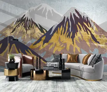 Egyedi falfestmény, absztrakt hó hegyi táj, a természet háttérképet lakberendezési nappali, hálószoba, 3d háttérkép