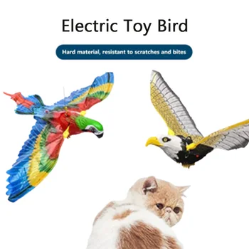 Elektromos Repülő Madár Macska Játék Madár, Szimuláció, Interaktív Lóg Papagáj Sas Repül Játék Macskáknak Enyhíti az Unalom Ugratás Játékok