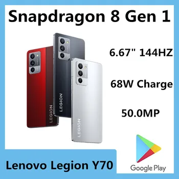 Eredeti Lenovo Légió Y70 Mobiltelefon Snapdragon 8+ Gen 1 Android 12.0 OTA 6.67