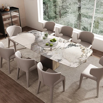 Fényes rock testület étkező asztal márvány modern minimalista kis egység olasz minimalista étkező asztal, szék kombináció