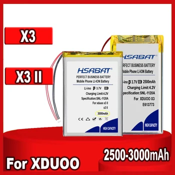 HSABAT 2500mAh~3000mAh Akkumulátor XDUOO X3 / X3 II zenelejátszó