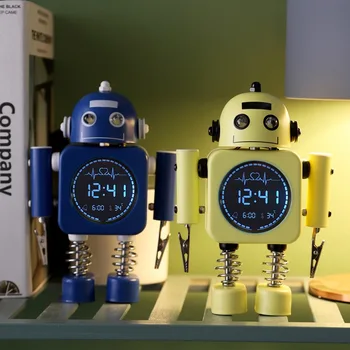 Kreatív Gyerekek Rajzfilm Robot Ébresztőóra Diák Személyes Néma Fém Hogy A Táblázat Ébresztőóra Gyermekek Karácsonyi Ajándék