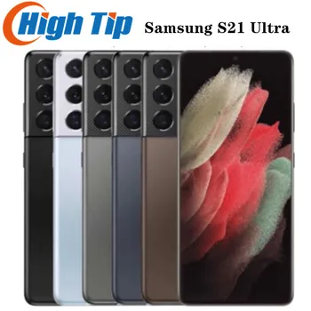 Kártyafüggetlen Samsung galaxy s21 ultra 5g g998u1 6.8 hüvelyk 128 gb Rom, 12 GB Ram Snapdragon NFC Octa-Core Eredeti S21U Esim mobiltelefon