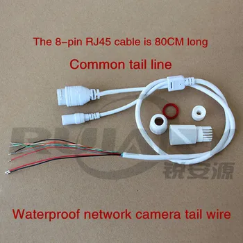 Körülbelül 80 cm-es hosszú, vízálló hálózati kamera farok drót 8 csapok RJ45
