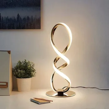 LED Spirál Vonalak asztali Lámpa, Modern Dekoratív asztali Lámpa Tanulmány Hálószoba Éjjeli Nappali, Étkező Haza Lámpatest