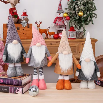 Nagy Karácsonyi Gnómok Dekoráció Hosszú Behúzható Lábát, Kézzel készített Nagy Állandó Gnome Plüss Ünnep Tünde Xmas Party Dekoráció