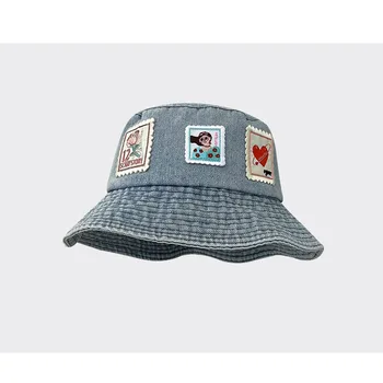 Női nyári kalap vödör kalap Sapka női Strand, kirándulás, kalapok a férfiak Nap sapka napellenző pamut Halászati sapka Kalap lány koreai kalap