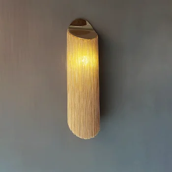 Olasz Modern, Egyszerű Skandináv Posztmodern Tassel Lánc Fali Lámpa LED Meleg Nappali, Étkező, Hálószoba Posztmodern Fali Lámpa