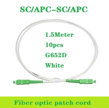 Optikai Patch Kábel 10/20/50pcs 1,5 M-SC/APC Egyetlen Mód, FTTH G652D SX Core 3.0 mm Tejfehér LSZH Kabát Optikai Jumper