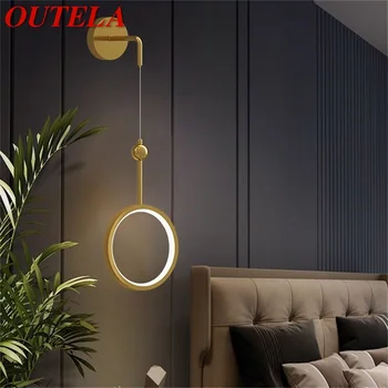 OUTELA Réz Fali Lámpák Falikarok Kortárs Egyszerű LED-es Lámpa, Beltéri Lámpatest Otthoni Dekoráció