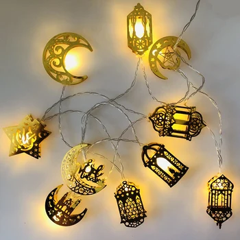 Ramadán Eid Dekoráció LED String Fények, Mubarak Iszlám Dekoratív Világítás elemes Tündér String Lámpák, lakberendezés