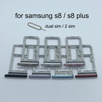 Samsung Galaxy S8 G950 G950F S8 Plusz G955 G955F Eredeti Telefon Ház Új SIM Kártya Adapter, Valamint a Micro SD Kártya Tálca Jogosultja