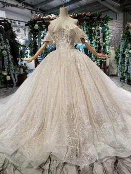 Serene Hill Szikra Flitterekkel Ball Ruha Esküvői Ruha Csillogó 2023 Fényes Ki Váll Csipke Menyasszonyi Ruha vestido de noiva