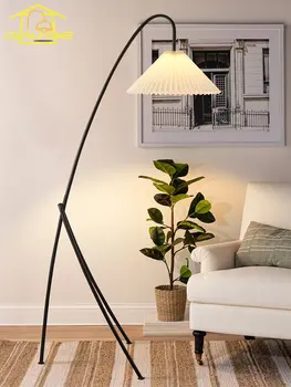 Skandináv Minimalista Modern Függőleges asztali Lámpa LED E27 Vas Művészeti Szövet Állvány Sarokban Csiszolás Lámpa Nappali/Modell Szoba Kanapé, Hálószoba
