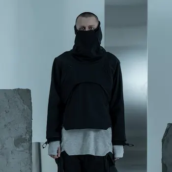 Tanuló utazási Magas gallérú kabát meghatározott spencer + mellény techwear esztétikai ninjawear poszt apokaliptikus disztópikus ruhát streetwear