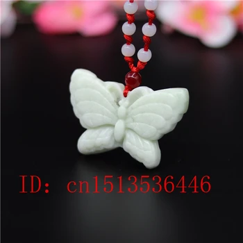 Természetes Fehér Jáde Faragott Szerencsés Pillangó Medál Kínai Amulett Nyaklánc Ékszer Divat Szerencse Amulett Ajándékok Férfi Nő
