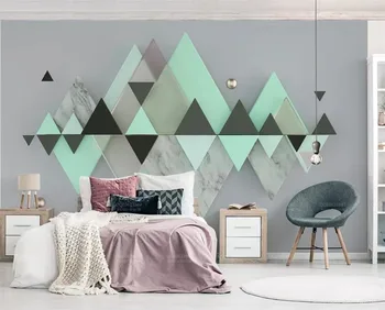 wellyu saját háttérképet új 3d-s freskó обои új geometriai háromszög menta zöld háttér fal papírokat, lakberendezés, 3d-s cucc de parede