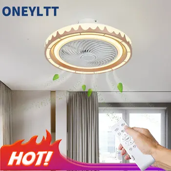 Északi posztmodern intelligens LED mennyezeti ventilátor, lámpa távirányító hálószoba dekoratív rajongó láthatatlan csendes ventilátor lámpa