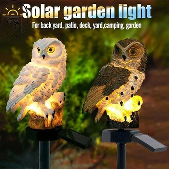 Új Kreatív Napelemes Lámpák Kültéri Vízálló, Műgyanta Bagoly Díszek Dekorációs Világítás Kerti Táj Lámpa Útmutató Utcai Éjszakai Lámpa