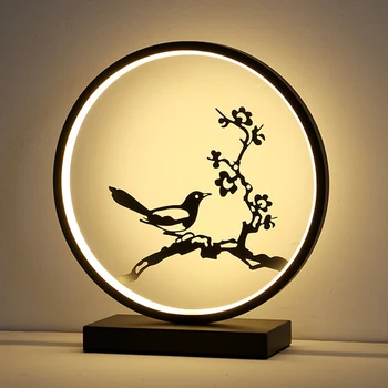Új Kínai Természet Asztali Lámpa Hálószoba Éjjeli Lámpa, Egyszerű, Modern, Retro Esküvő, Nappali Tanulmány A Creative Hotel Zen Asztali Lámpa