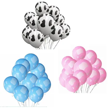 Új Érkezés 12 colos 12db Rózsaszín Latex Lufi Fiú & Lány Szülinapi Dekoráció Tehén Ballon Születésnapi Party Kellékek Hőlégballon