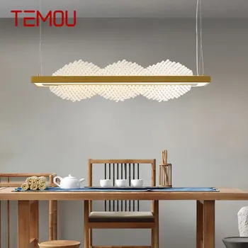 TEMOU LED-Modern Medál Lámpa Kínai Kreatív Egyszerűség Design Arany Mennyezeti Csillár Lámpa Haza Tea House Étkező